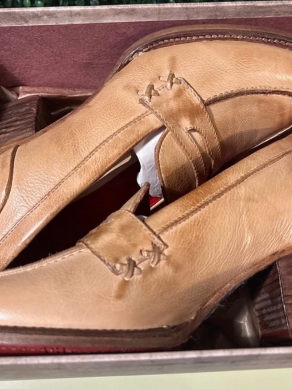BEDSTU Liberty Bone Rustic Leather Block Heel Loafer - Picture 3 of 14